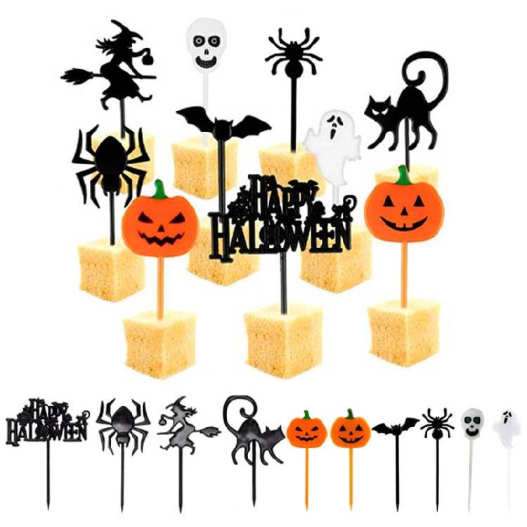 Halloween Theme Food Toothpicks Food Forks Fruit Fork Food Pick Plastic Material