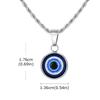 Vnox Evil Eye Pendant Necklace for Men Women, Waterproof  Stainless Steel Twisted Chain Turkish Eye Charm Collar Jewelry Gifts
