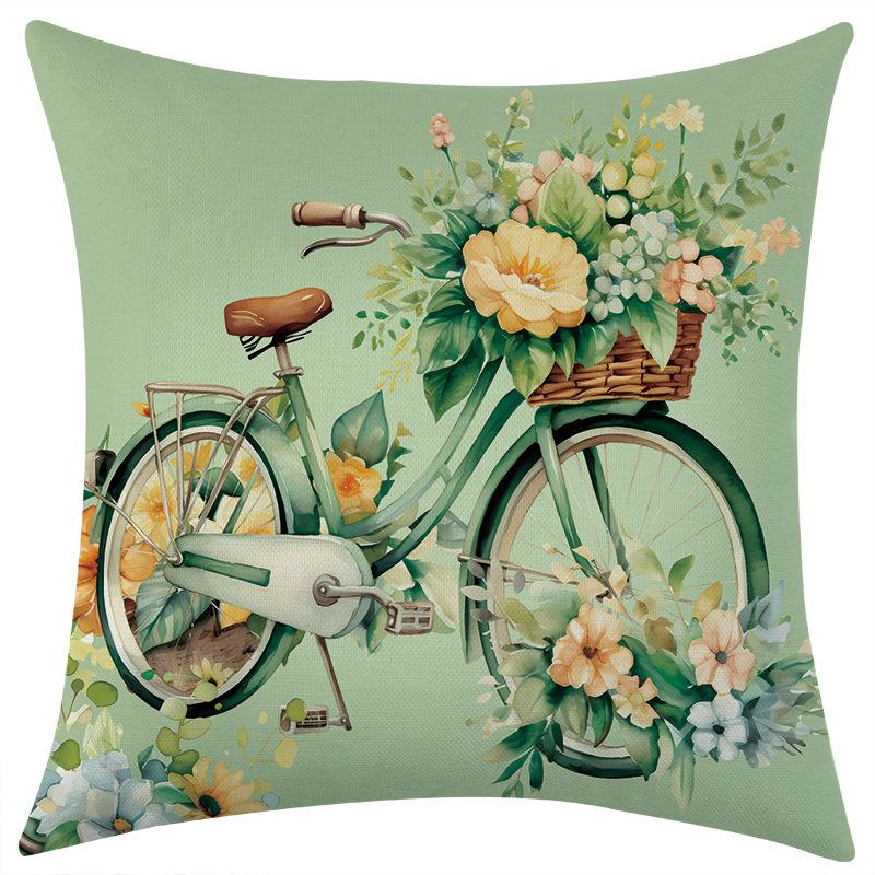 New Spring Flower Series Linen Pillowcase Car Sofa Lumbar Pillow Cushion
