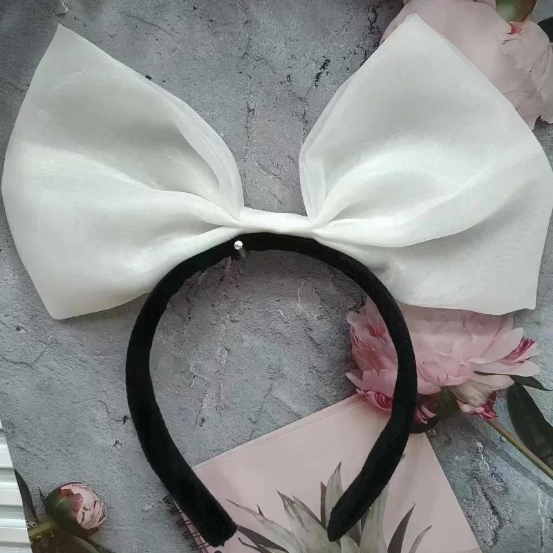 5 Colors New Oversized Three-dimensional Bow Fabric Headband Sweet Cute Hair Clip Girl Exaggerated Hair Accessory Headwear
