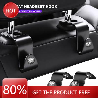 Car Sticker Car Seat Headrest Hook Auto Back Seat Storage Organizer Hanger for Mercedes Benz B/C/E/S Class A Class C200L GLC GLK