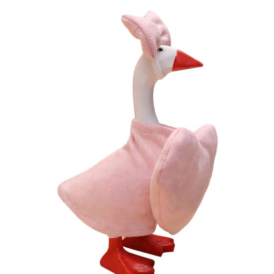 1 Set Valentine's Day Porch Goose Outfits Outdoor Garden Lawn Yard Goose Statue Velvet Bow Love Heart Costume Holiday Party Dress-up Clothing