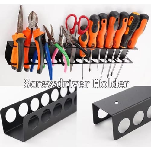 Samcos Tool Storage Screwdriver Holder, Tool Holder, and Pliers Holder Set of 2, Wall-Mounted, Hex Key Storage, Multifunctional, Heavy-Duty Tool Stora