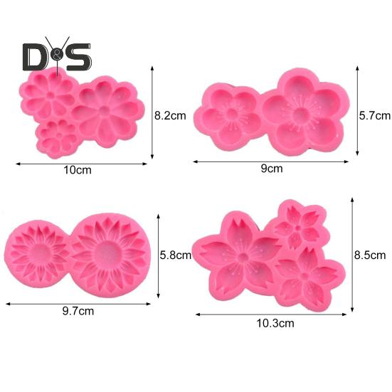 Fondant Mold Reusable Decorating Tools BPA Free Cherry Flower Fondant Cake Mold