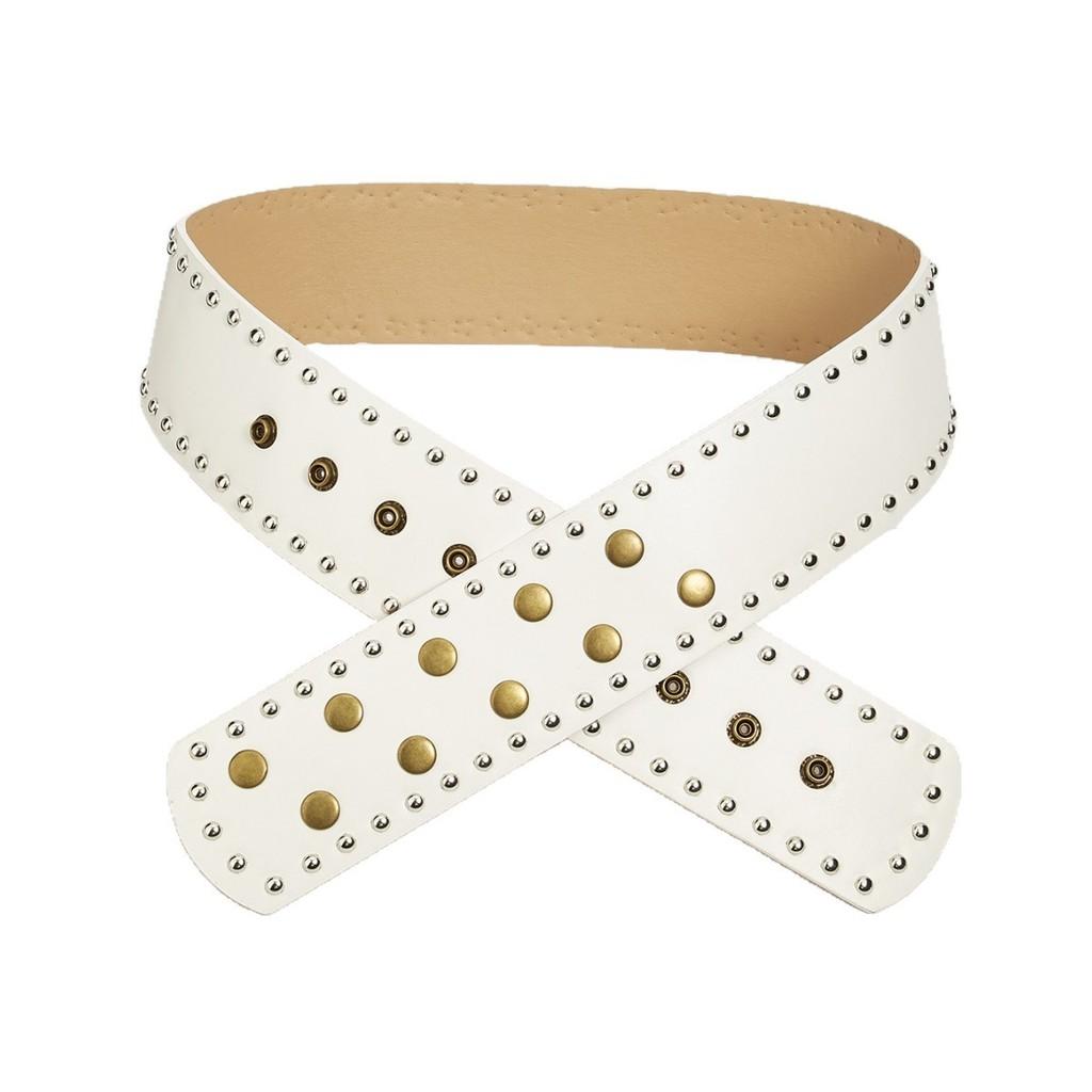 Punk Style Rivet Belt With Metal Buckle For Fashionforward Streetwear