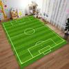 Soccer Field Pattern Carpet for Bedroom, Green Area Rug Design Suitable for use as an anti-slip for living room bedroom sofas
