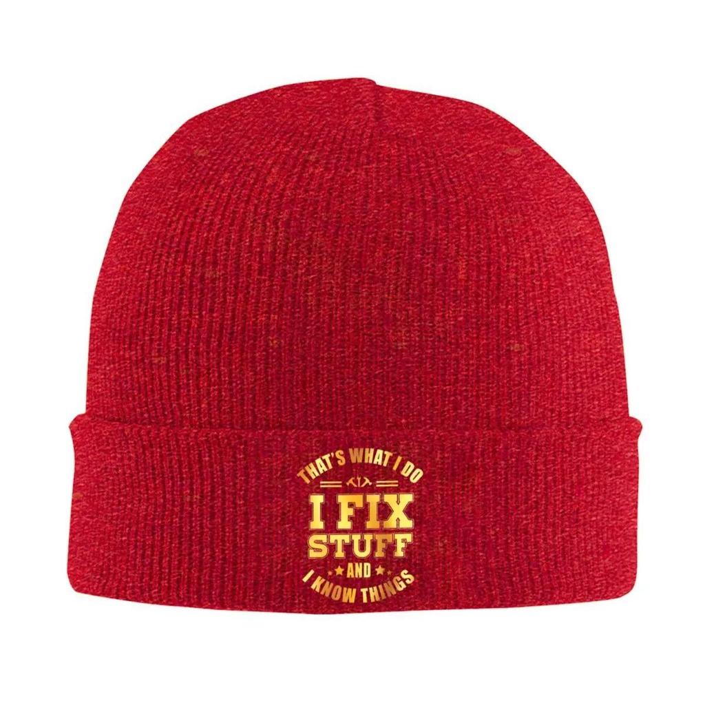 That's What I Do I Fix Stuff And I Know Things Knitted Hat for Women Men Beanie Winter Hats Acrylic Warm Melon Cap