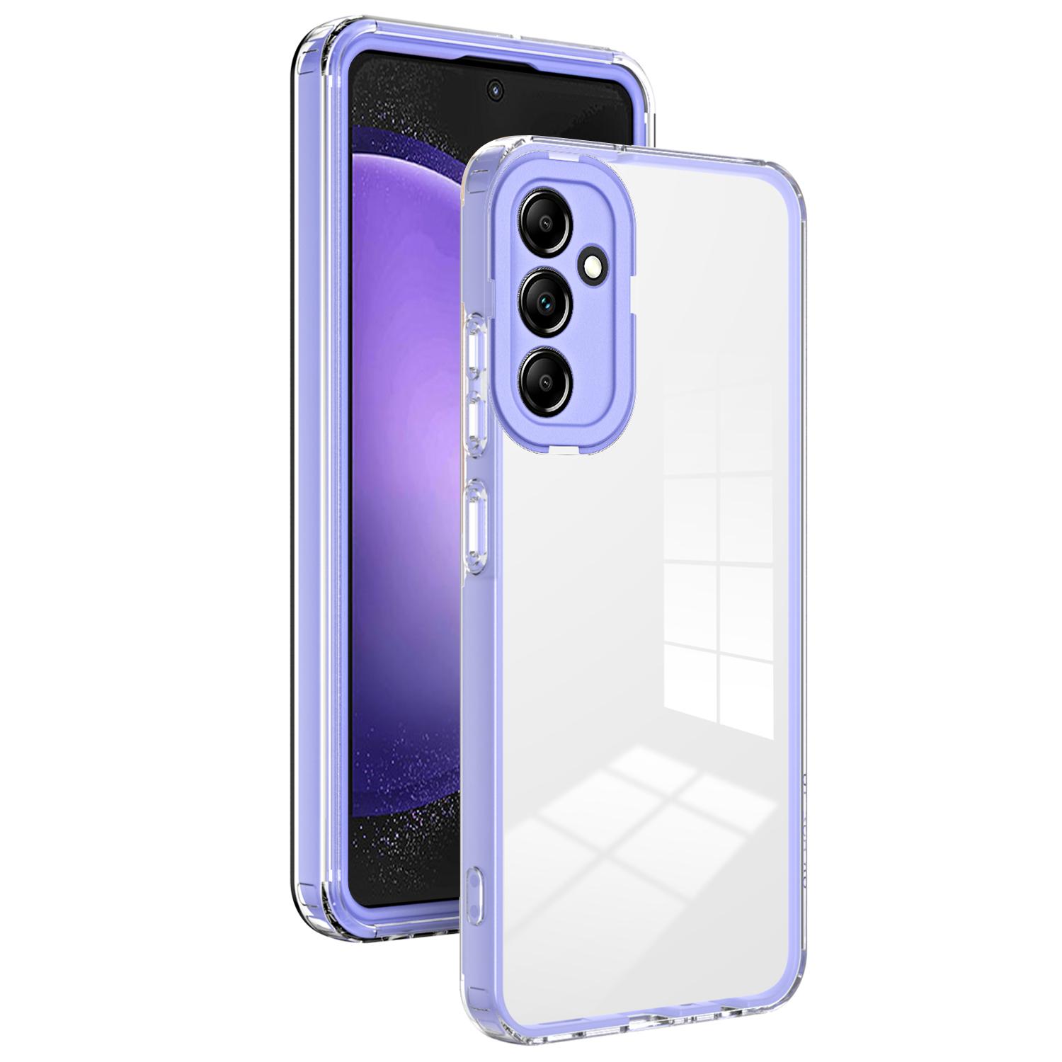 

For Samsung Galaxy S23 FE Case TPU+PC Anti-drop Clear Back Phone Cover Purple