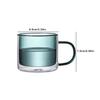 Double Walled Insulated Glass Mug Colorful Transparent Mug with Handle Coffee Cup