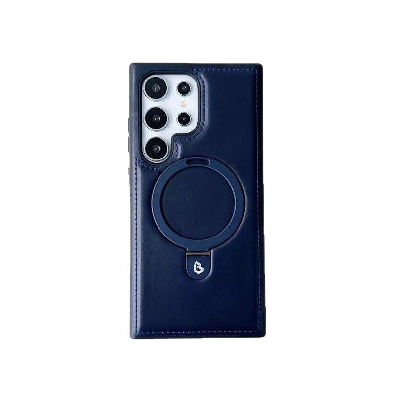 Applicable To S26Ultra High-grade Leather Magnetic Bracket Mobile Phone Case S25 Business Leather Case S24 All-inclusive Anti-drop Case 23