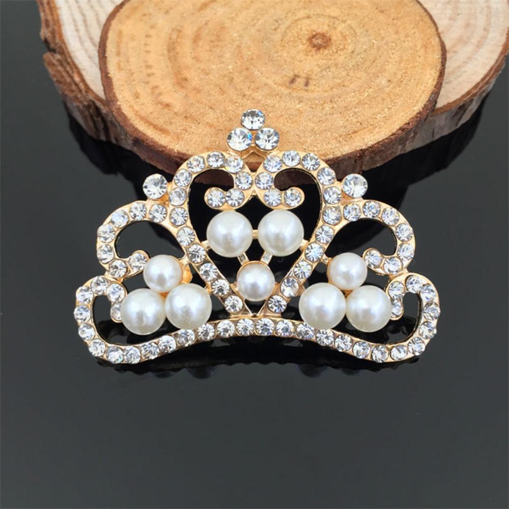 

10Pcs Rhinestone Crystal Pearl Crown Silver/Gold Clothing Sewing Accessories Bag