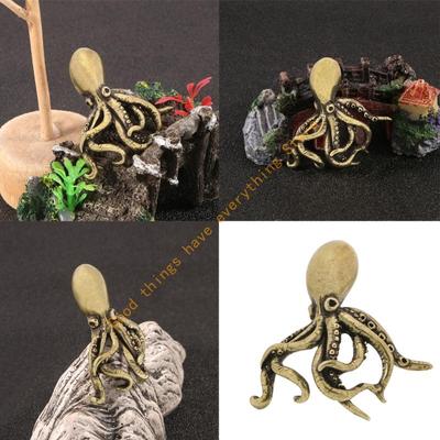 Víceúčelový mosazný dekor chobotnice Kus Starožitná soška mořského živočicha na stůl a do obývacího prostoru jako těžítko Zarážka na knihy 55KF