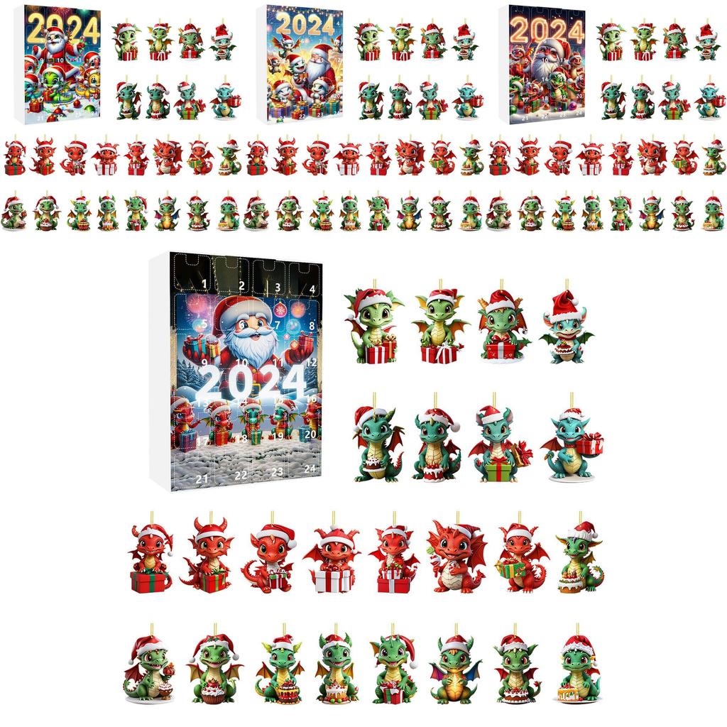 Unique Christmas Mystery Box Advent Calendar Countdown With 24 Festive Dragon Charms