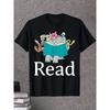European Sizes Animal Book Lover T-Shirt - Breathable Cotton, Moisture-Wicking, Crew Neck Short Sleeve Tee for Boys & Girls