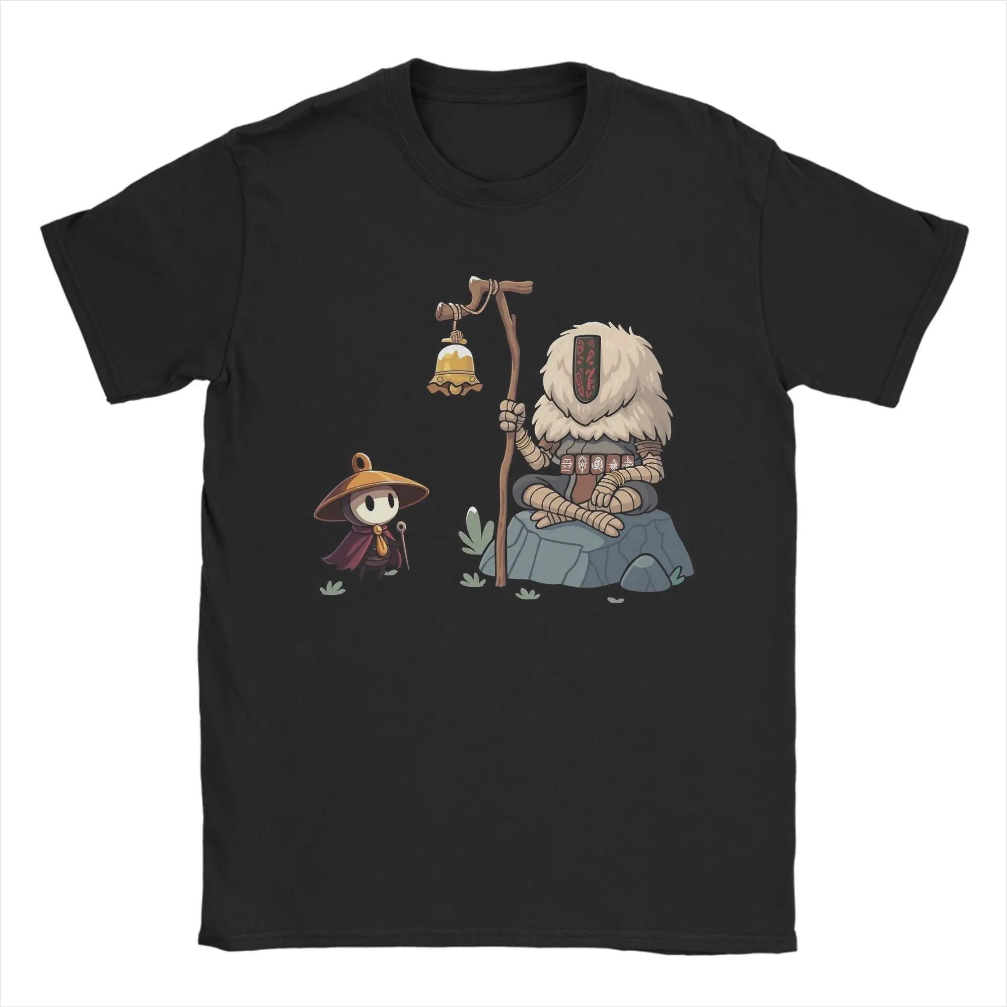 Black Casual Short-Sleeve T-Shirt Featuring Hollow Knight: Silksong Hornet Graphic Print 4XL