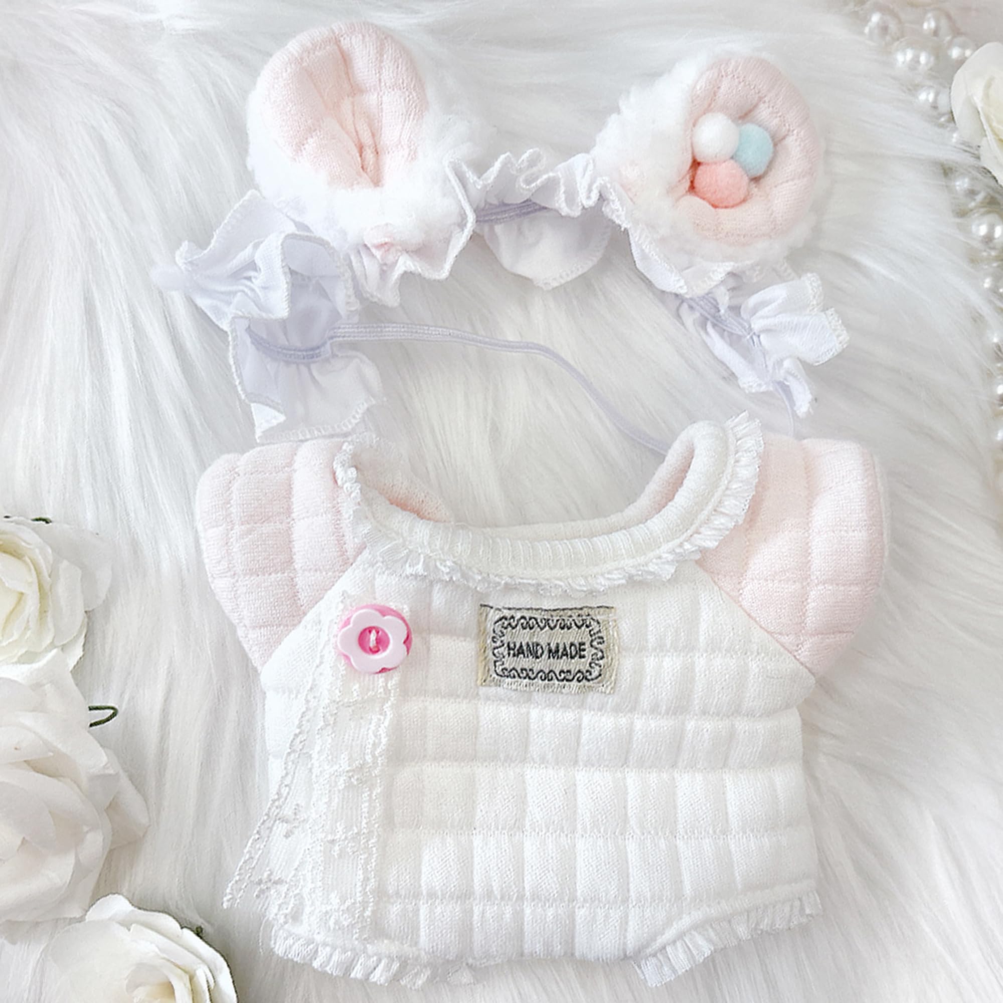 

Baby Clothes & Head Dress Set for Plush Toys [20cm] g.triger Oshi-Nui (Pink) [Used]