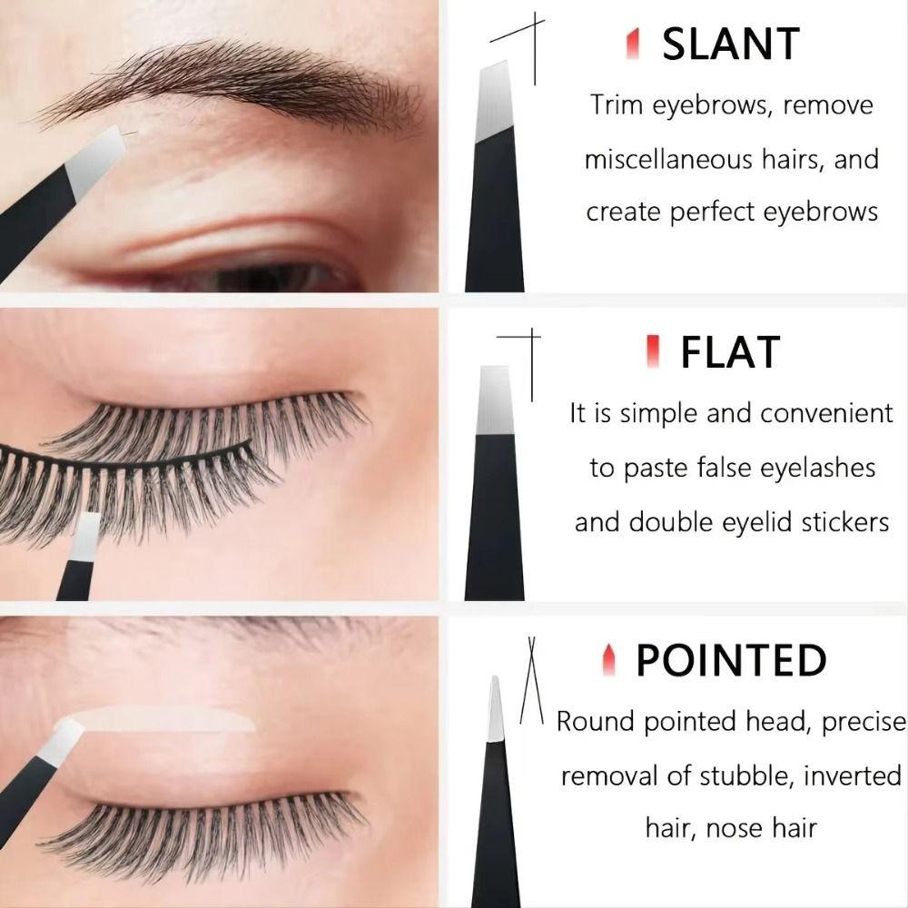 4Pcs/Set Slanted Tip Eyebrow Tweezers Set Ingrown Hair Removal  Facial Hair Removal