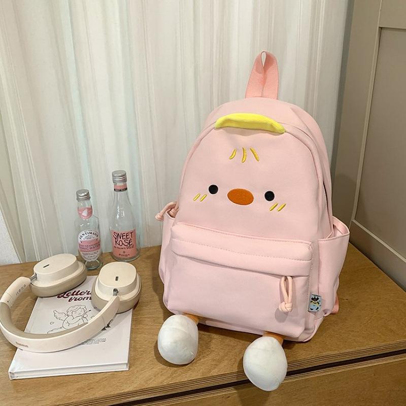 Schultasche Japanischer Cartoon Entlein Rucksack 1011 Neue Mode Kontrastfarbe Puppe Schultasche Große Kapazität Weich Schwester Reisetasche Trend