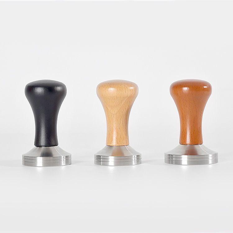 304 Edelstahl Kaffeetamper, Rot Guibao, Solider flacher Boden, Gewindet, 51/58mm