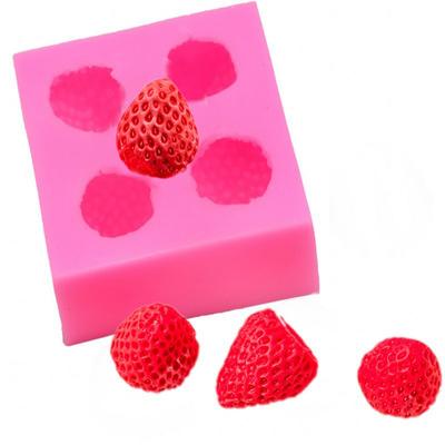 Stampi per fondente in silicone 3D mini fragole Stampo per caramelle fondente al cioccolato con frutti di bosco