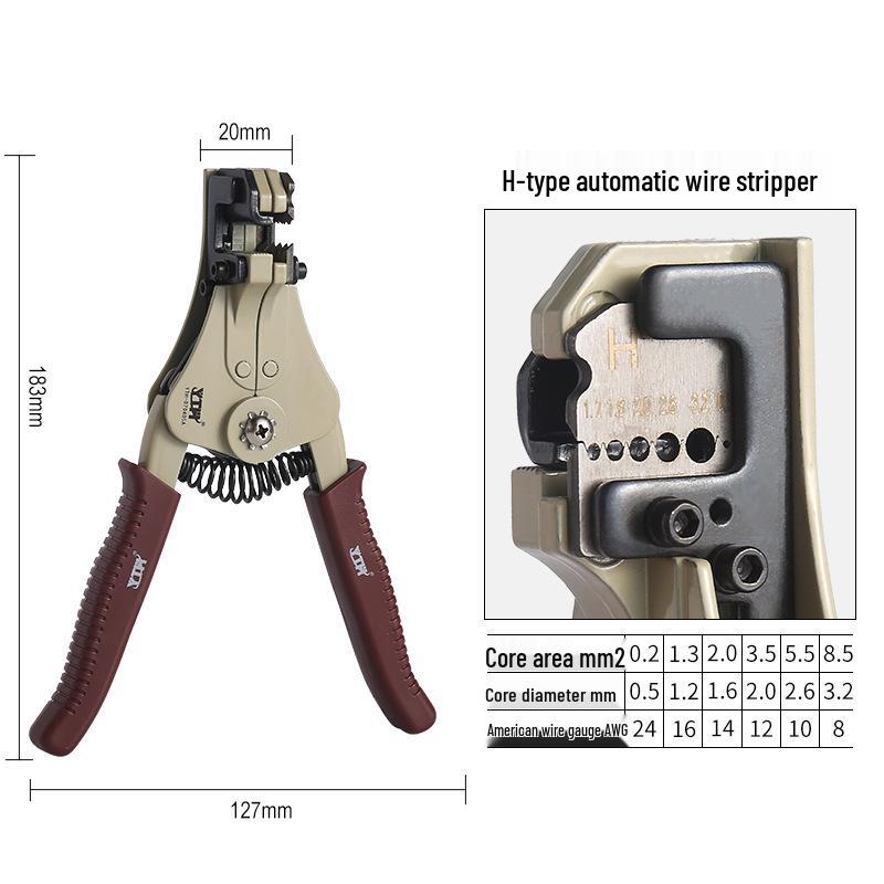 Universal Electrician Wire Strippers and Crimping Pliers, Multifunctional Tool for Wiring and Cable Cutting