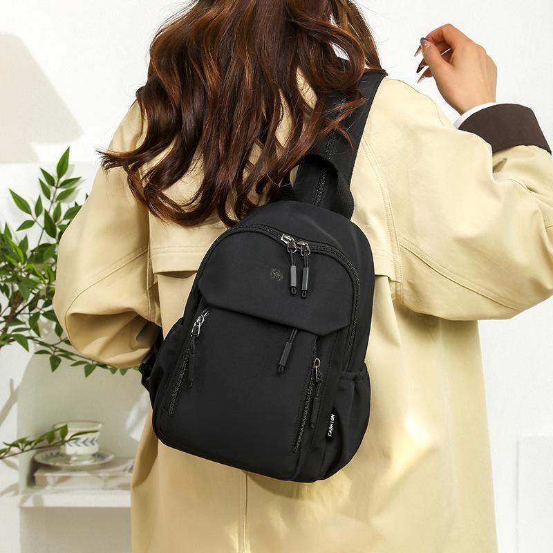Schoolbag Small Backpack Women's 1011 New Fashion Large Capacity Breast Bag Casual Versatile Multifunctional Women's Travel Backpack
