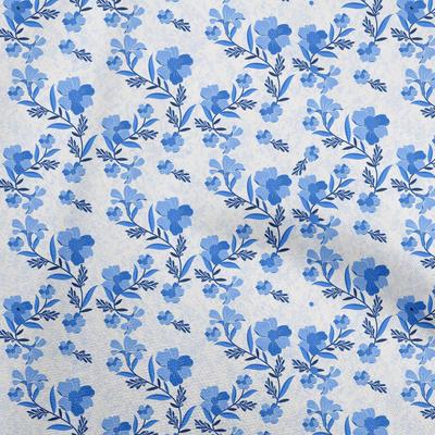 Cotton Flex Blue Fabric Florals Sewing Craft Projects Fabric Prints By Yard 40 Inch