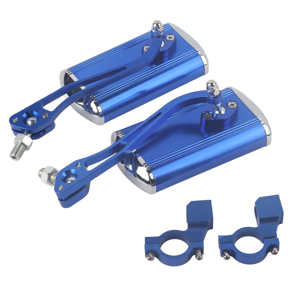 1 Pair Bicycle Handlebar Review Rear Back View 360 Rotation Mirror for Road Bikes (Blue)