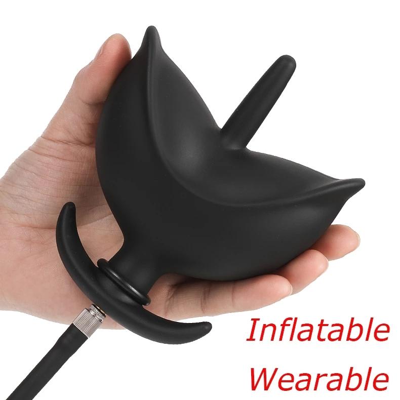 Inflated Butt Plug for Men Separate Pump Big Expandable Butt Plug Prostate Massager Anus Dilator Sex Toys