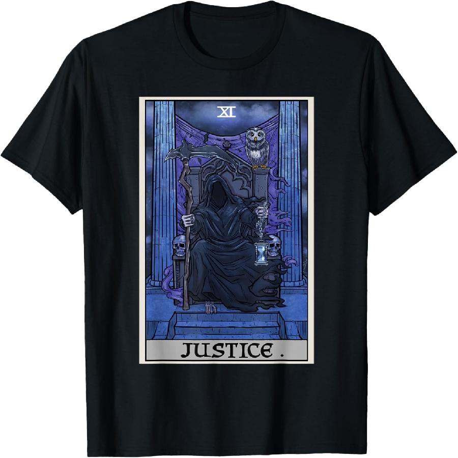 

Justice Tarot Card Grim Reaper Halloween Gothic Witch Horror T-Shirt XXXXXL чорний