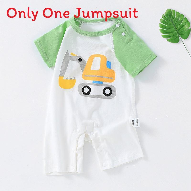 Baby Cotton Short Sleeve Romper With Bonefree Shoulder Closure For Newborns Summer Wear