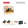 New Forest Animal Outdoor Station Wagon School Bus Set DIY Simulation Furniture Girl Play House Toys Kid Birthday Gift