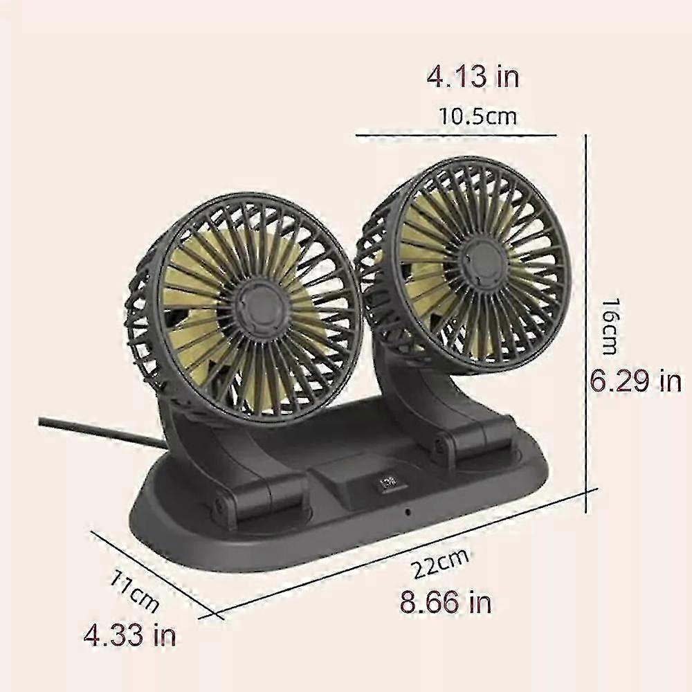 Newly Double Cooling Car Fan Presencte, Upgraded Portable Vehicle Cooling Fan