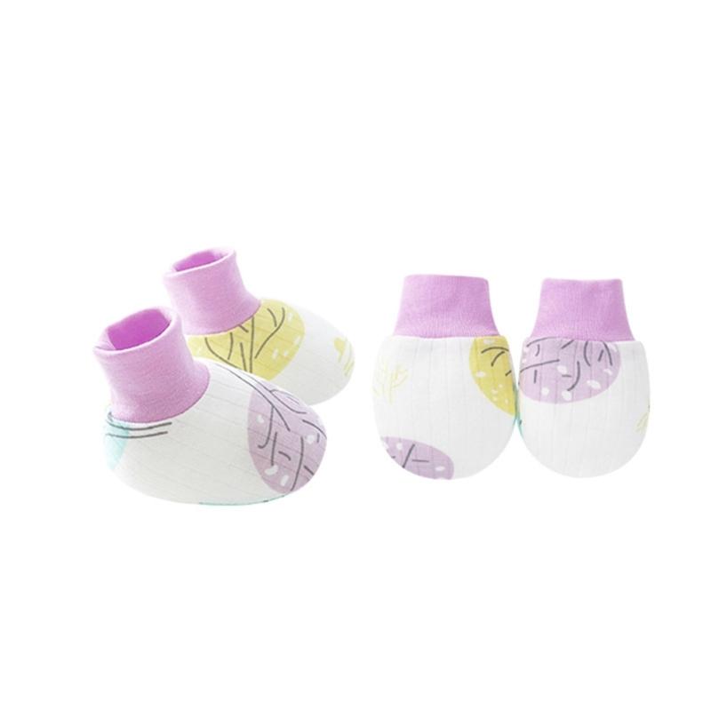 No Scratch Mittens Socks Set Toddler Mitts Baby Mittens Cotton Gloves Footwear Baby Breathable Gloves for Boys Girls