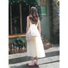 Temperament white waist vest dress casual summer new women's small sleeveless long dress