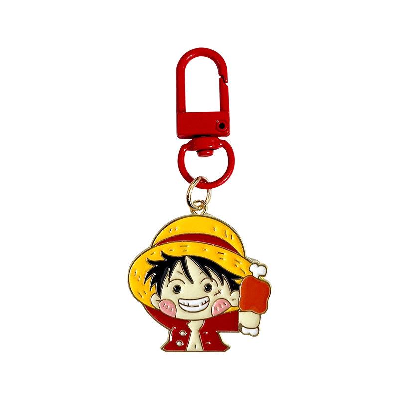 One Piece Keychain: Luffy & Nami Metal Earphone Bag Pendant