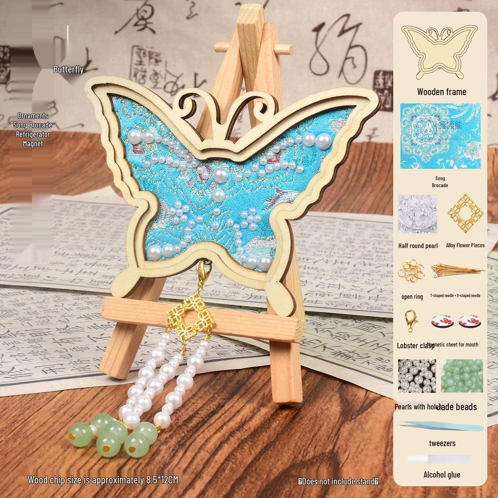 DIY Mother's Day Brocade Magnet Kit - Chinese Style Craft for Team Building