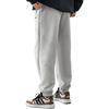 adidas Solid Color Fleece Lined Elastic Cuff Knitted Sweatpants Men's Light Gray JX9404