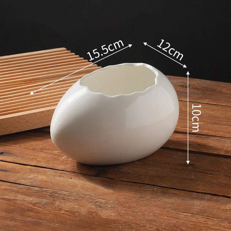 Creative Eggshell Bowl Ceramic Tableware Dessert Bowl Yogurt Oat Bowl Snack Bowls Restaurant Artistic Conception Tableware