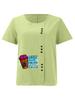 Women's Fashion Coffee Alphabet Print Casual Cotton Linen Short Sleeve Round Neck T-shirt Shirt Leisure Loose Summer Blouse Tops