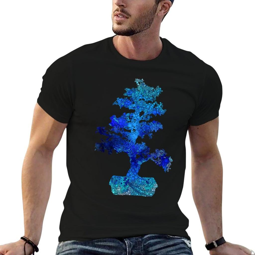 Blue Bonsai Tree T-Shirt Lightweight Running T-Shirt