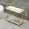Stainless Steel Frame Acrylic Marble Storage Tray Home Room jewelry Makeup Perfume Tea Cup Storage Aromatherap Plate Tray Rack