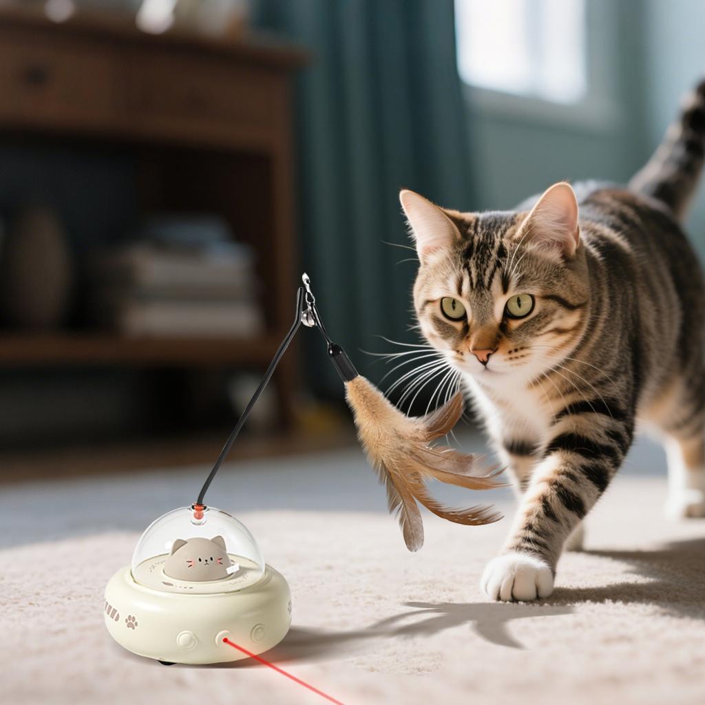 Cat Self-Entertainment Toy, Automatic  Motorized Toy For Cats With USB Charging And Pointer, Ideal For Active Entertainment And Exercise