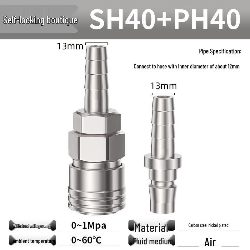 C-type Self-locking Pneumatic Quick Connector - Air Hose & Air Gun Male/Female Quick Connect Plug Accessories