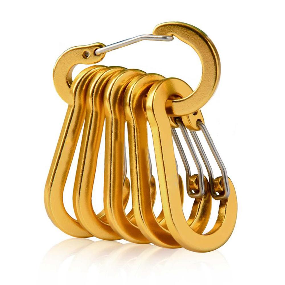 6pcs Carabiner Clip Aluminum Alloy Keychain Lock Buckle Snap D-Ring Clip Outdoor Backpack Camping Multi Tool Fishing Hiking Hook
