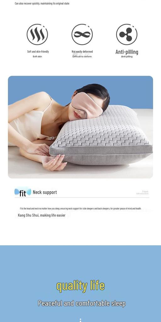 Orthopedic Pillow: Supports Cervical Spine, Perfect for Single Sleepers, Home Use, Bedside, Dorms - Firm, High Loft for Adults.
