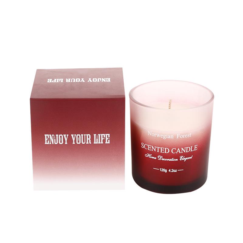 

Colored Glass Scented Candles for Home Use Without Handmade Fragrance Soy Wax Creative Souvenirs Purple - Bergamot