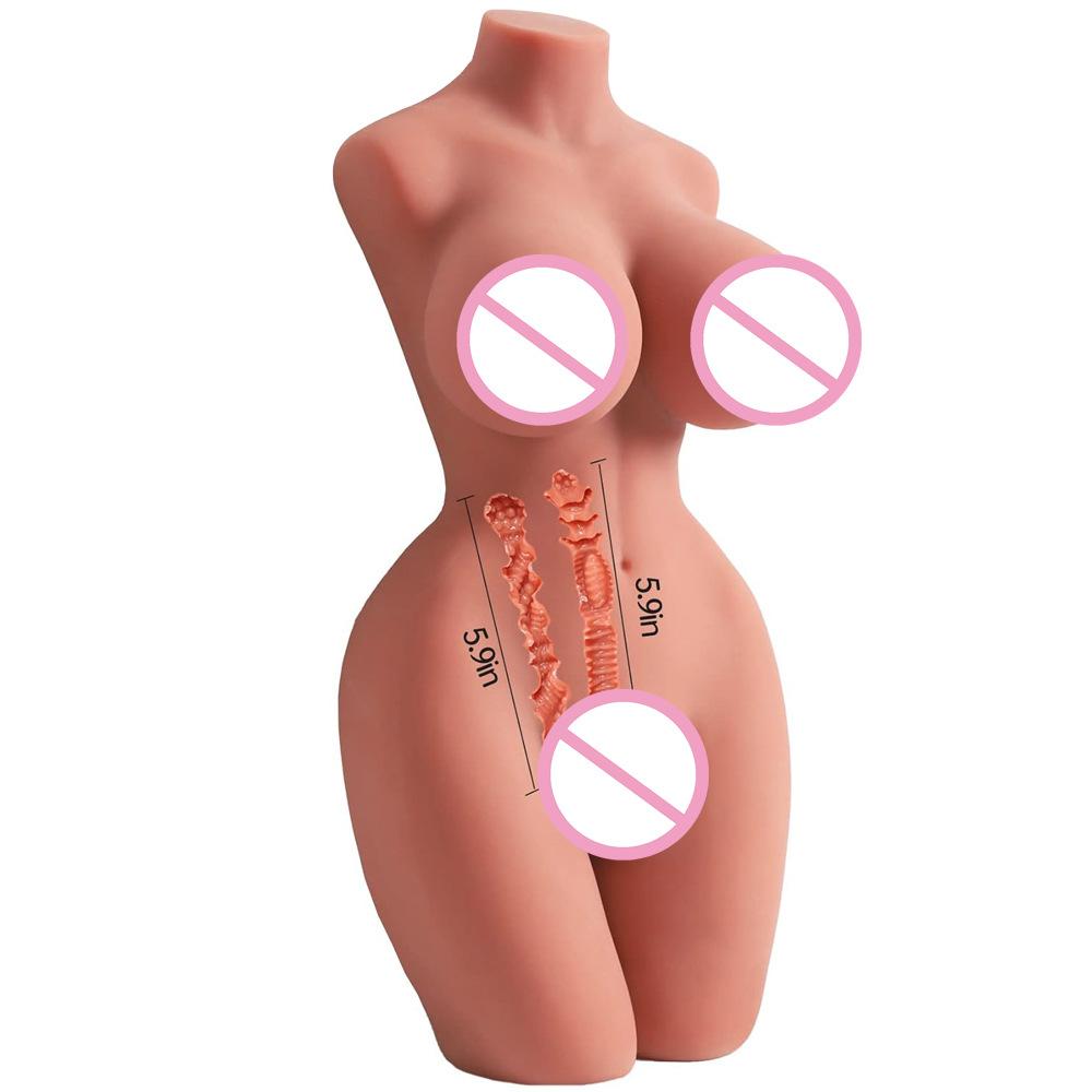 Sex Doll Male Masturbator with Realistic Boobs Vagina, Dual Channel Pussy Ass Male Sex Toy for Men Masturbation