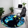 1pc Black Cat Night Sky Chair Carpet for Office Non-Slip, Machine Washable Rug for Office, Room - Holiday Decor, Machine Made Yy251016076