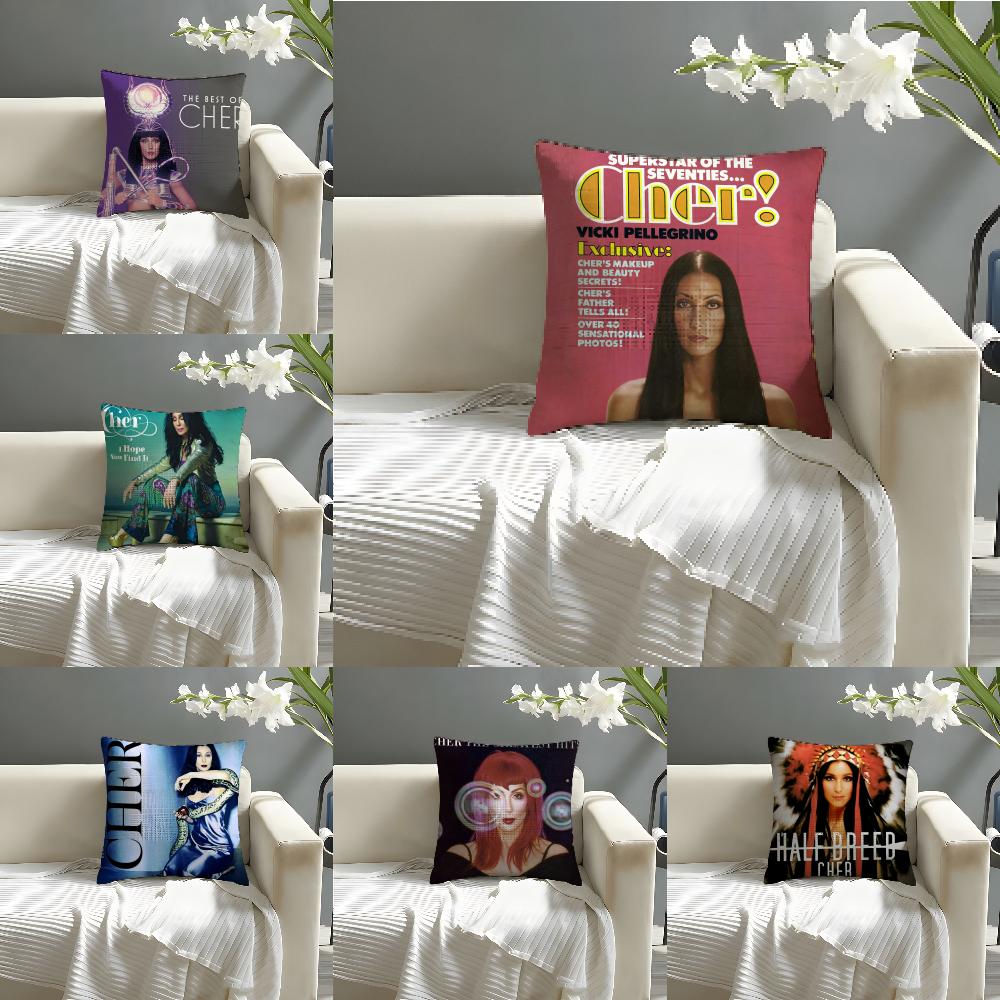 Cute CcherS cool Pillow Case Natural Linen Organic Fabric DoubleSided Printing Sofa Home Decor Cushion Cover